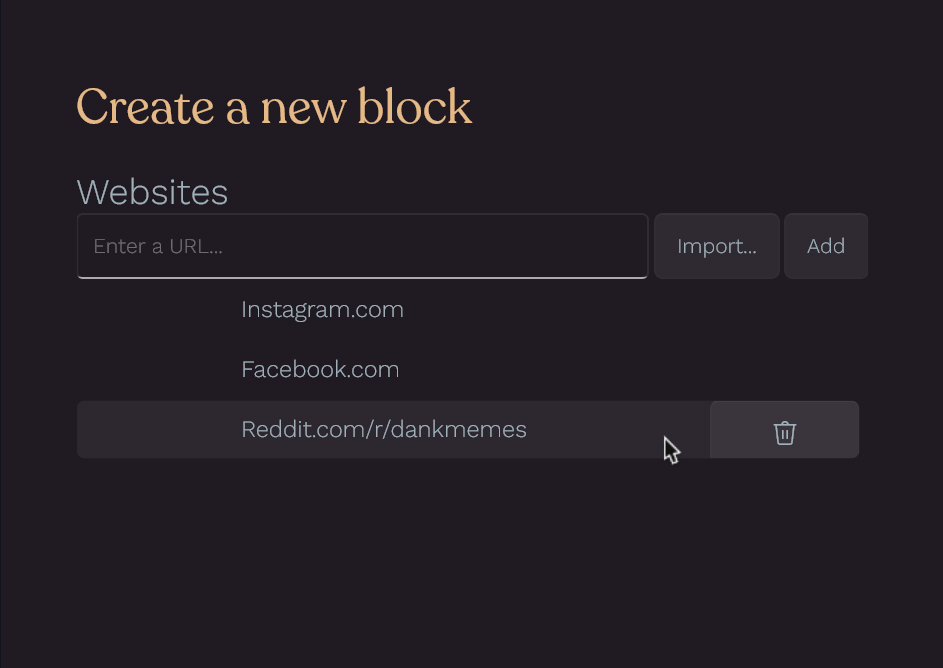 block websites
